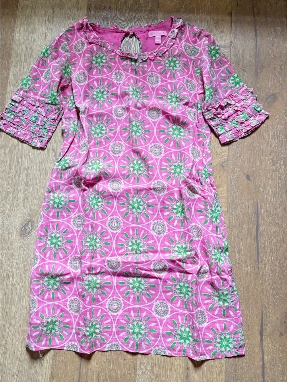Lilly Pulitzer Pink and Green Floral Sundress 0